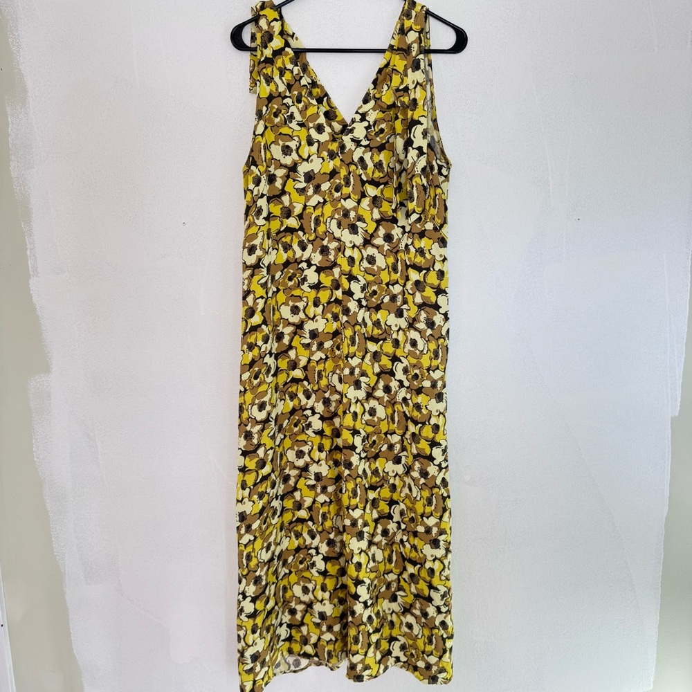 Toast Tie Shoulder Yellow Floral Tank Dress size UK12 US8